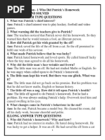 Lesson - 1 Who Did Patrick's Homework More Questions Solved I.Short Answer Type Questions