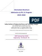 Brochure Ph. D. Admission IIESTS 2019 20 July Cycle