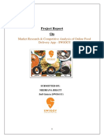 Project Report On: Market Research & Competitive Analysis of Online Food Delivery App - SWIGGY