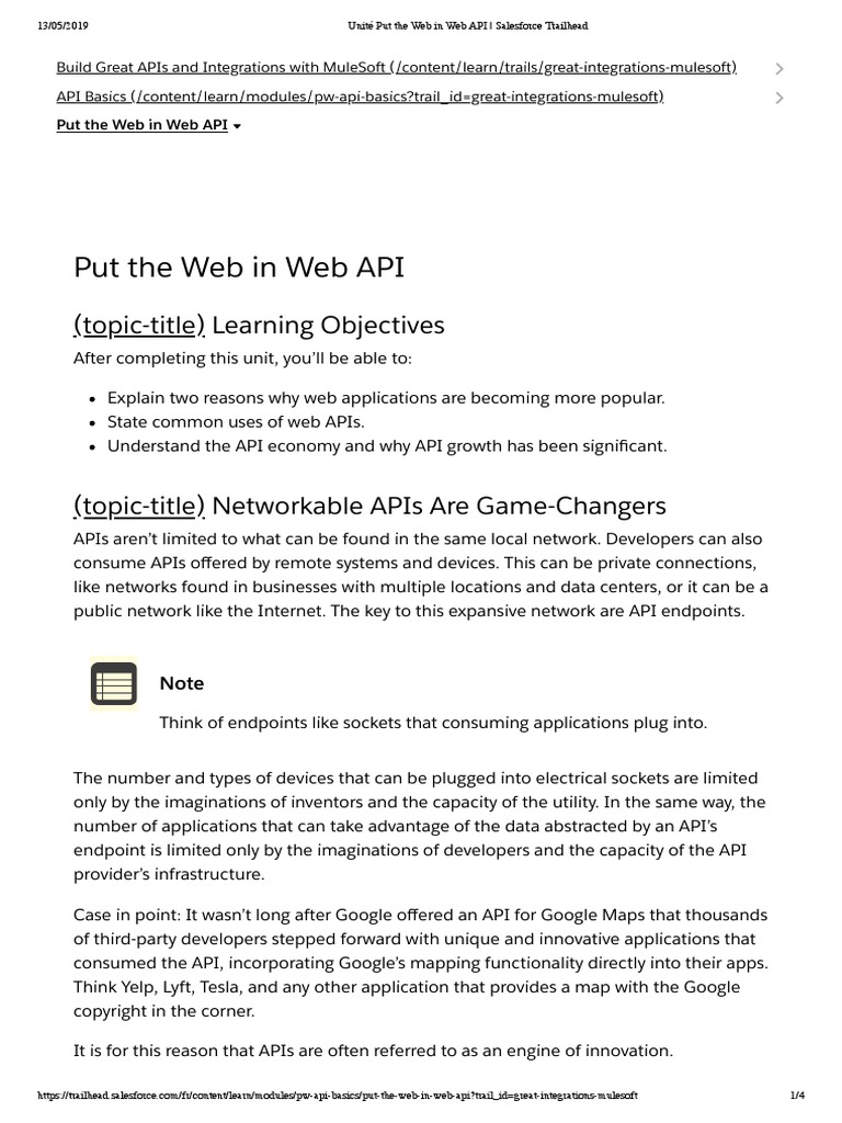 Unité Put The Web in Web API - Salesforce Trailhead PDF | PDF ...