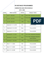 RCC, Exam. and CPP Schedule, 2019-2020
