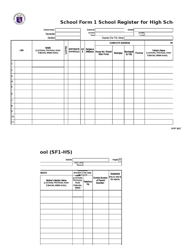 High School Student Registration Form | PDF | Family | Living Arrangements