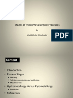 Stages of Hydrometallurgical Processes