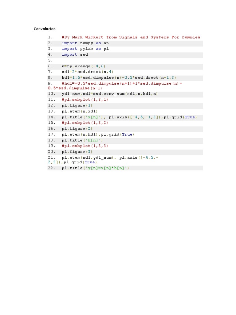 Convolution of Signals Using Python: An Example of Convolution Sum ...