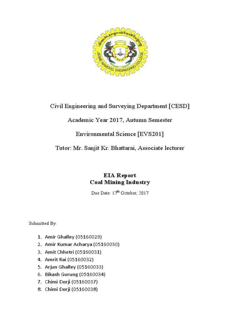 Eia On Coal Mining Pdf Pdf Coal Mining Mining