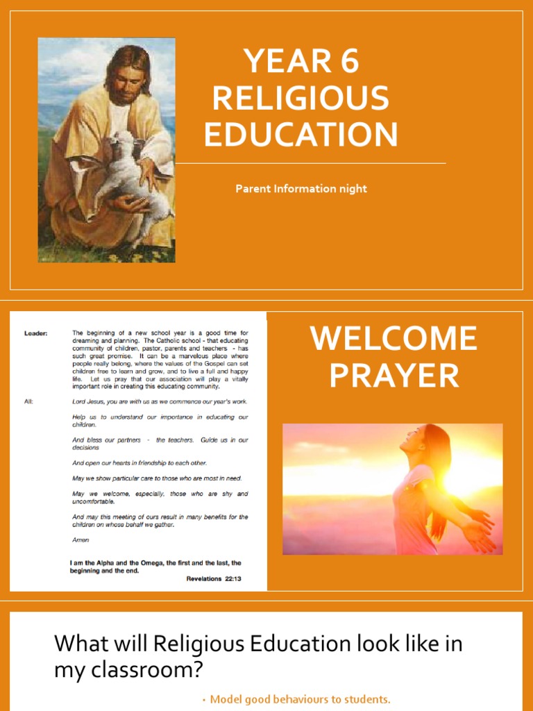 Year 6 Religious Education: Parent Information Night | PDF
