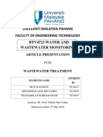 Universiti Malaysia Pahang Faculty of Engineering Technology Btv4723 Water and Wastewater Monitoring