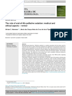 Revista Brasileira DE Anestesiologia: The Role of End-Of-Life Palliative Sedation: Medical and Ethical Aspects - Review