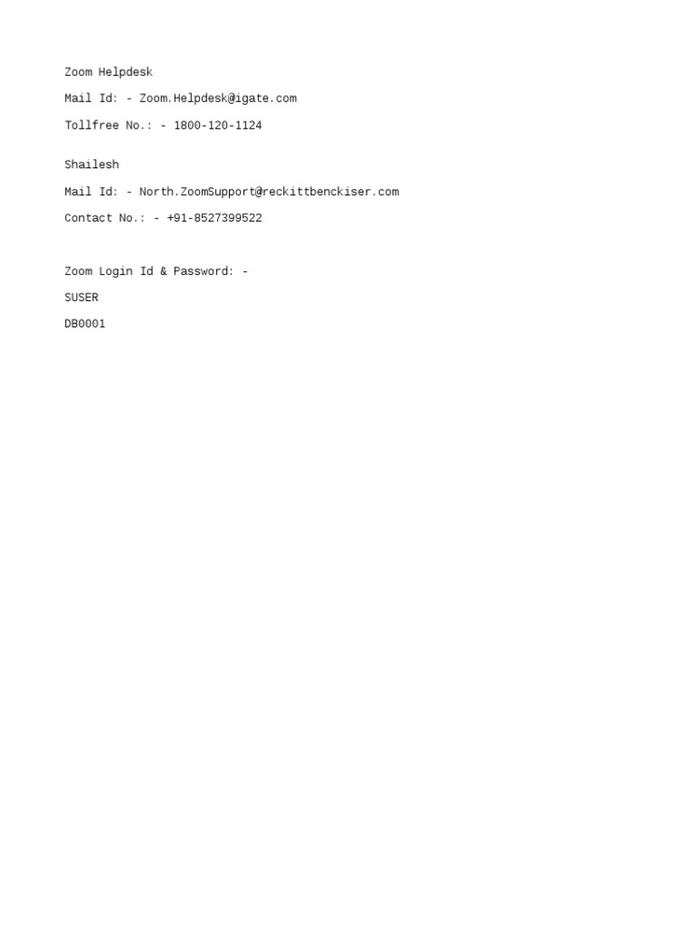 Zoom Information PDF