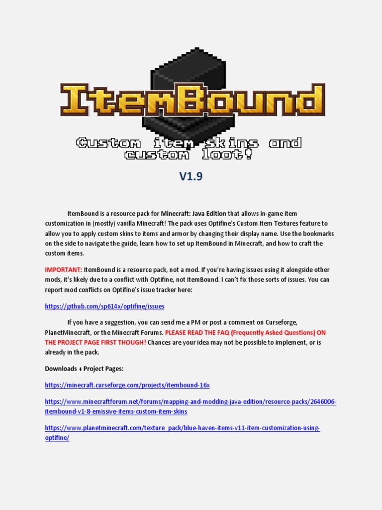 Itembound Crafting Guide V1 9 Pdf Sushi French Fries
