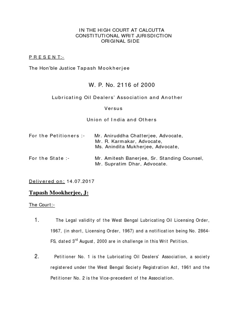 Lubricating Oil Licence Circular PDF Petroleum Dangerous Goods