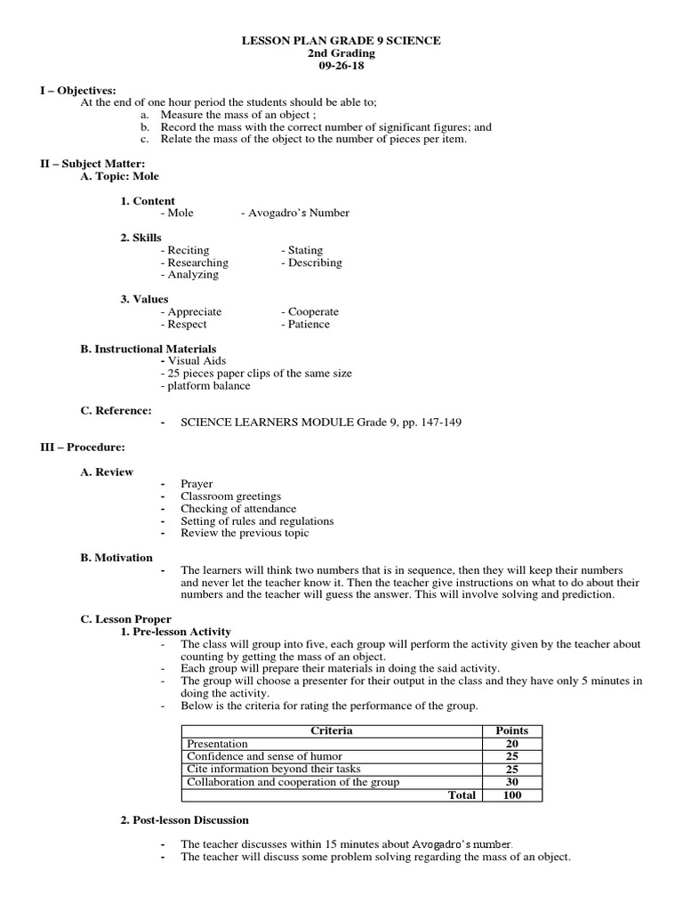 grade 9 science 3rd term papers