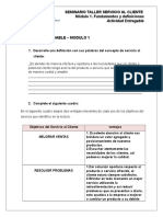 Servicio Cliente Módulo 1 Actividad