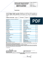 Exámenes médicos ocupacionales