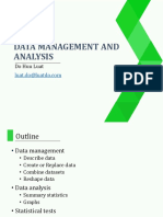 DATA ANALYSIS AND MANAGEMENT