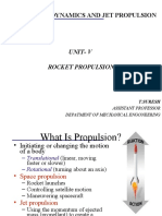 Me 6604 - Gas Dynamics and Jet Propulsion: Unit-V Rocket Propulsion