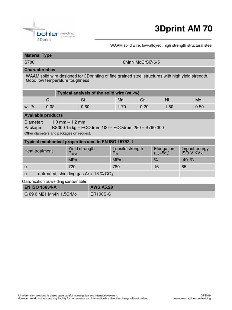 S700 Carbon Steel for 3D Printing | PDF
