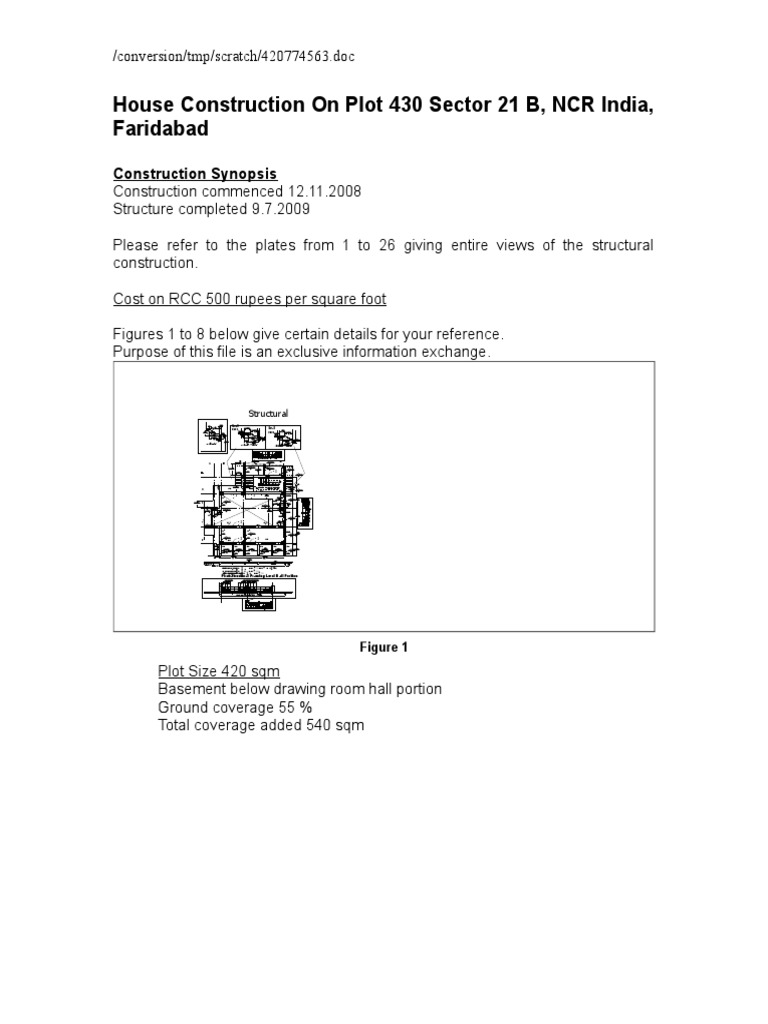 House Construction On Plot 430 Sector 21 B | PDF | Soil | Foundation ...