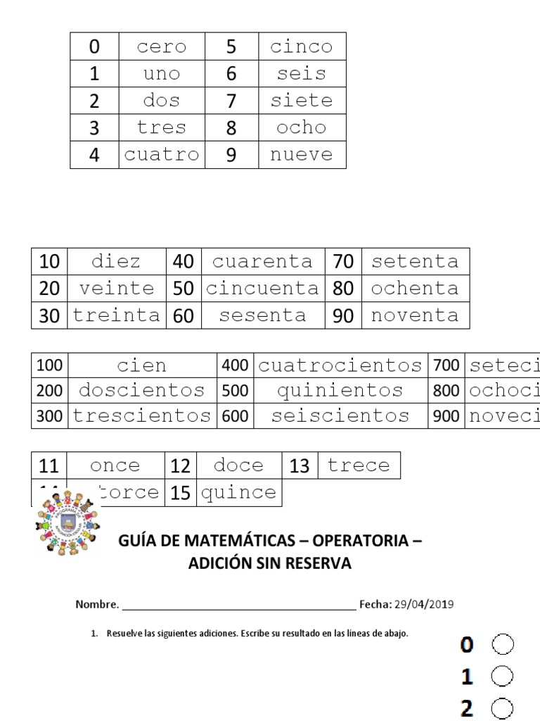 01 GUÍA DE SUMAS Y RESTAS Sin y Con RESEVA | PDF | Violencia | Agitación