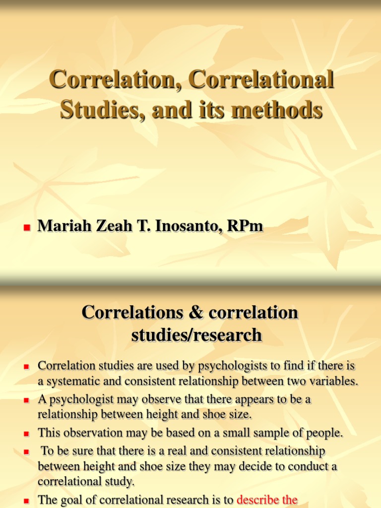 Correlational Studies Report Masteral PDF Correlation And