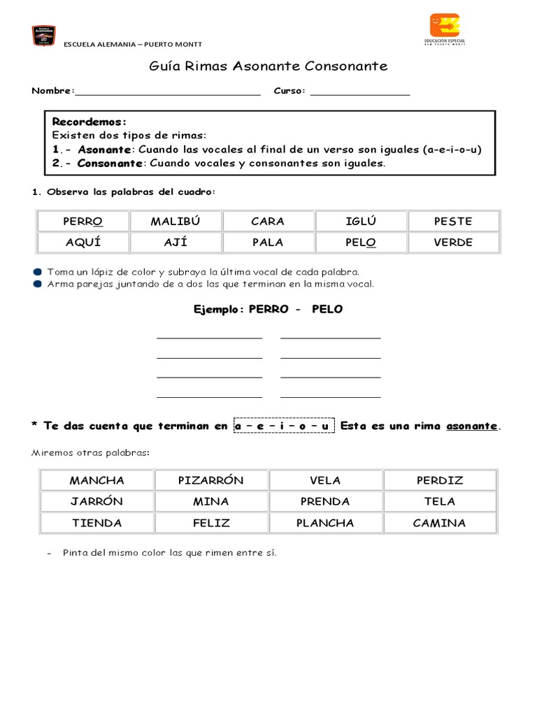 Actividades de Rimas para Primaria | PDF | Rima | Lingüística