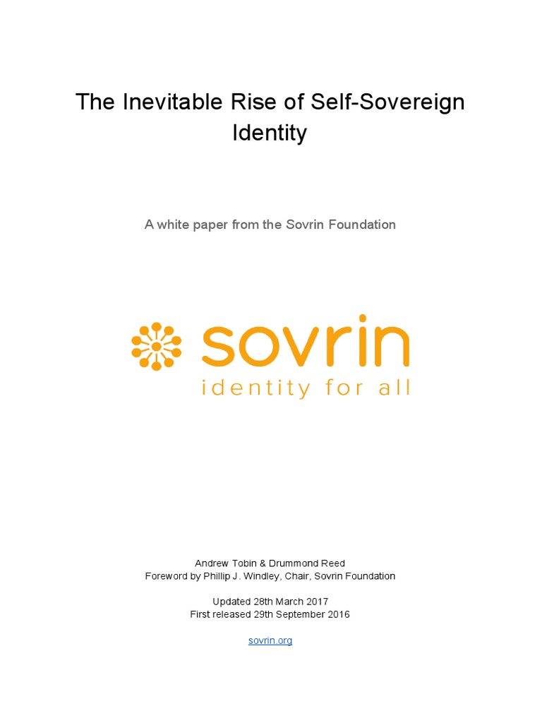 The Inevitable Rise of Self Sovereign Identity | PDF | Internet ...