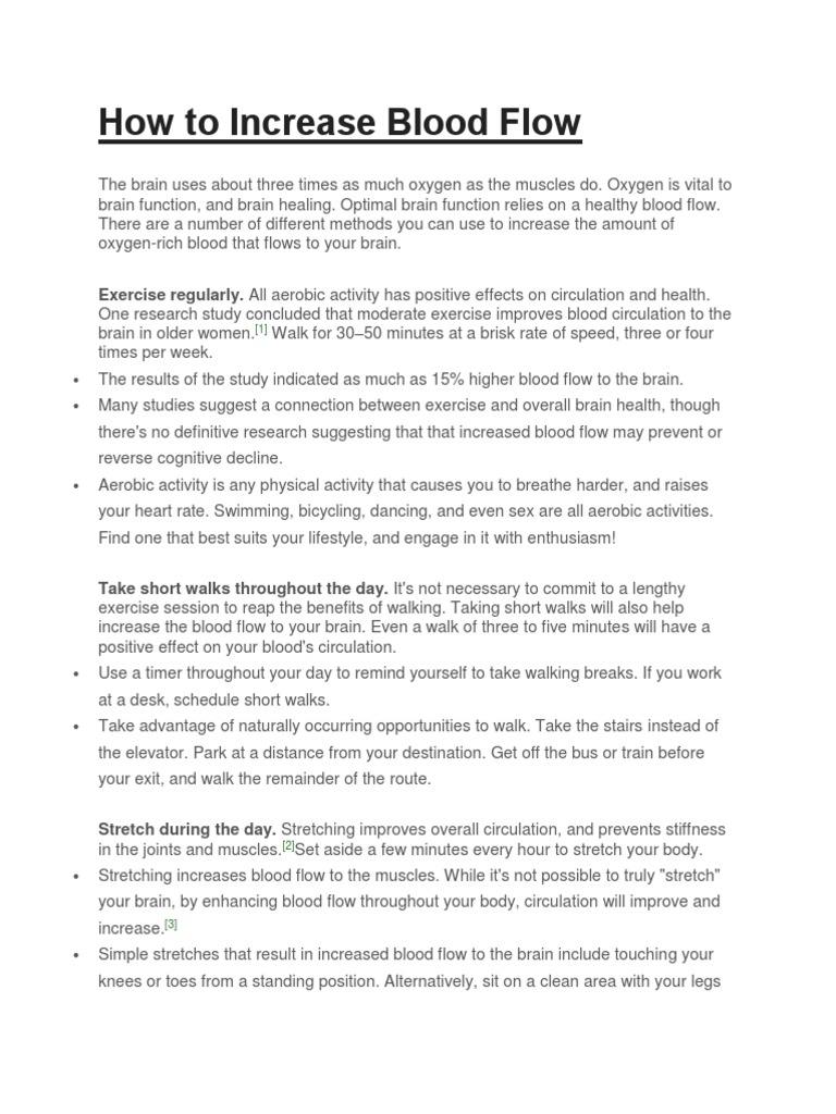 How To Increase Blood Flow PDF Aerobic Exercise Walking