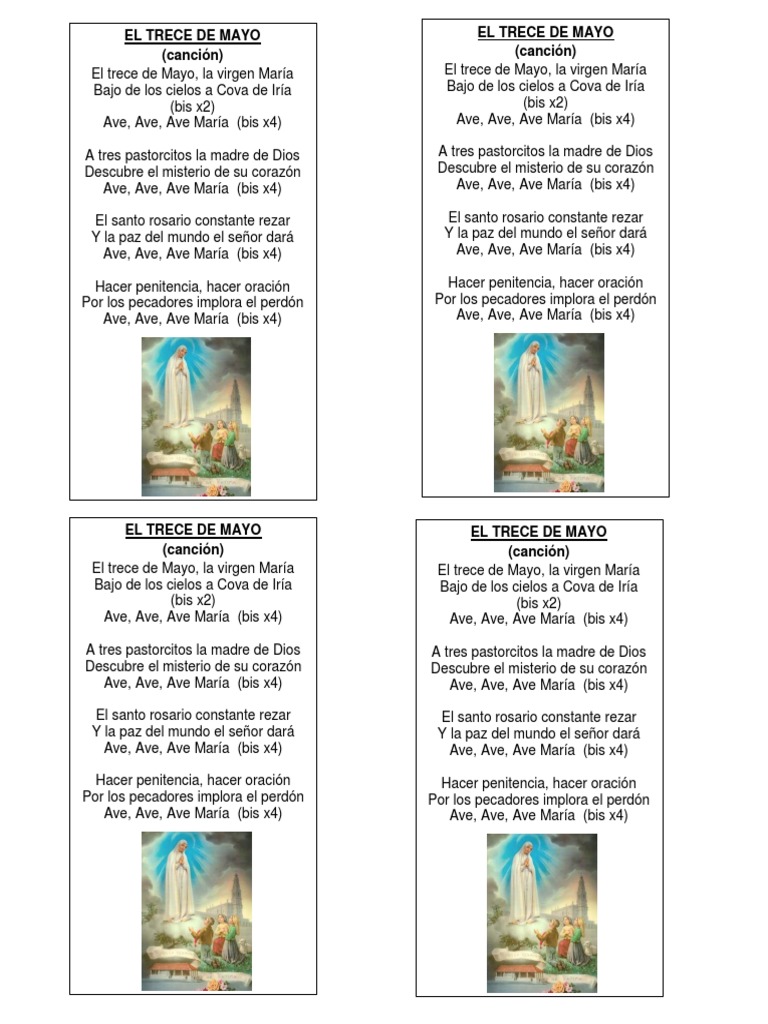 Canción "El Trece de Mayo" | PDF | Arte | Religión y espiritualidad