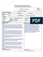 Planificación curricular anual de matemática para tercer año de bachillerato