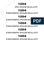 Expanding Foam Sealant