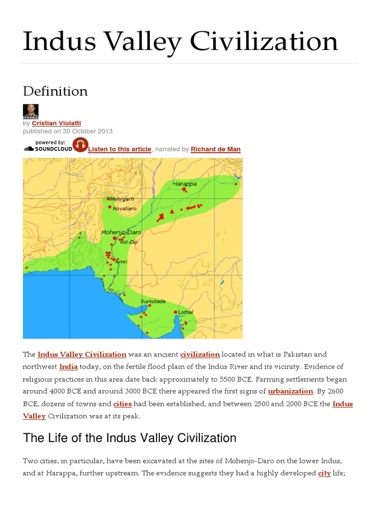 Indus Valley Civilization Overview | PDF | Civilization | South Asia