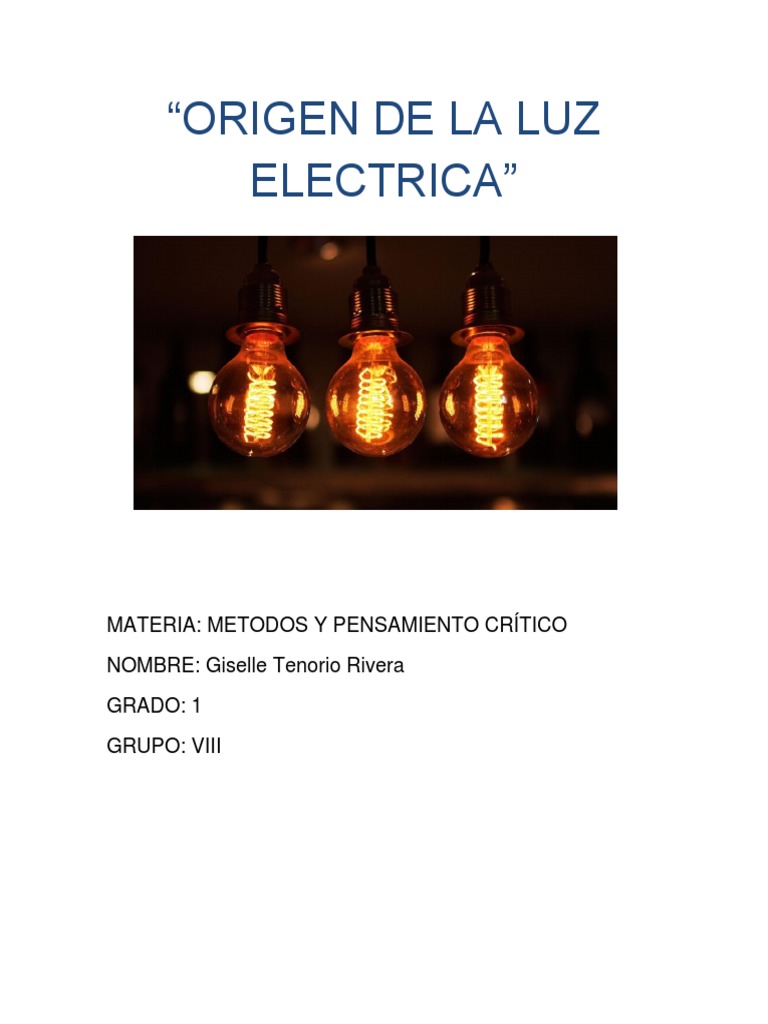 Origen de La Luz Electrica PDF
