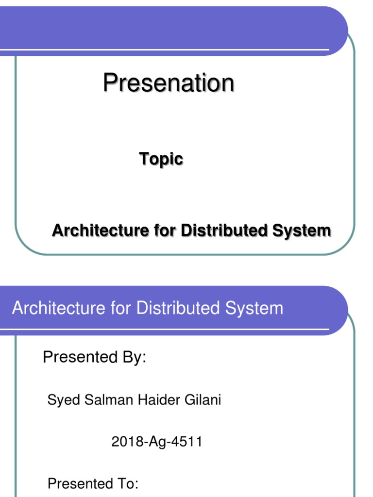 Distributed System Architecture Overview | PDF | Client–Server Model ...