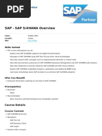 SAP - SAP S/4HANA Overview: Skills Gained