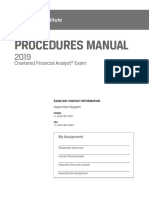 Procedures Manual: Chartered Financial Analyst Exam