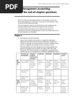 AC3097 Management Accounting: Notes On The End-Of-Chapter Questions