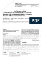 Paroxetine, Cognitive Therapy or Their Combination in The Treatment of Social Anxiety Disorder With and Without Avoidant Personality Disorder: A Randomized Clinical Trial