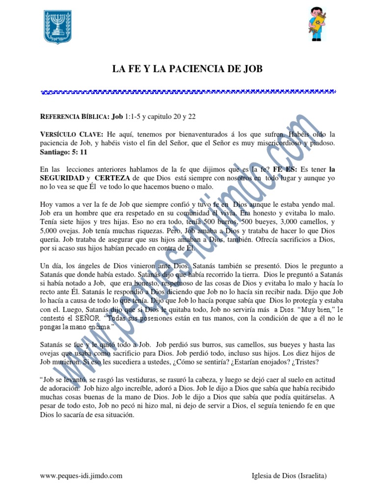 La fe y paciencia de Job | PDF | Libro de trabajo | Dios