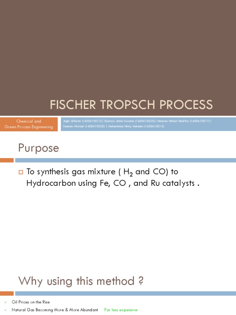 Fischer-Tropsch Process Overview | PDF | Gasification | Process Engineering