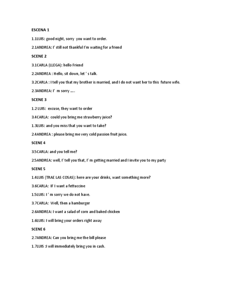 Restaurant Conversation Script | PDF | Cooking, Food & Wine