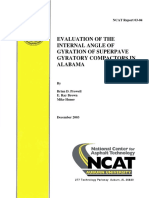 Evaluation of The Internal Angle of Gyration of Superpave Gyratory Compactors in Alabama