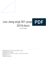Leo Jang Engl 301 Propsal - 2-20-2019