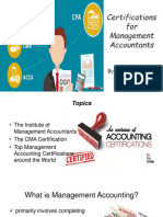 Certifications Available To Management Accountants