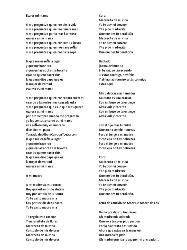 Esa Es Mi Mama Bendicion Oracion scribd
