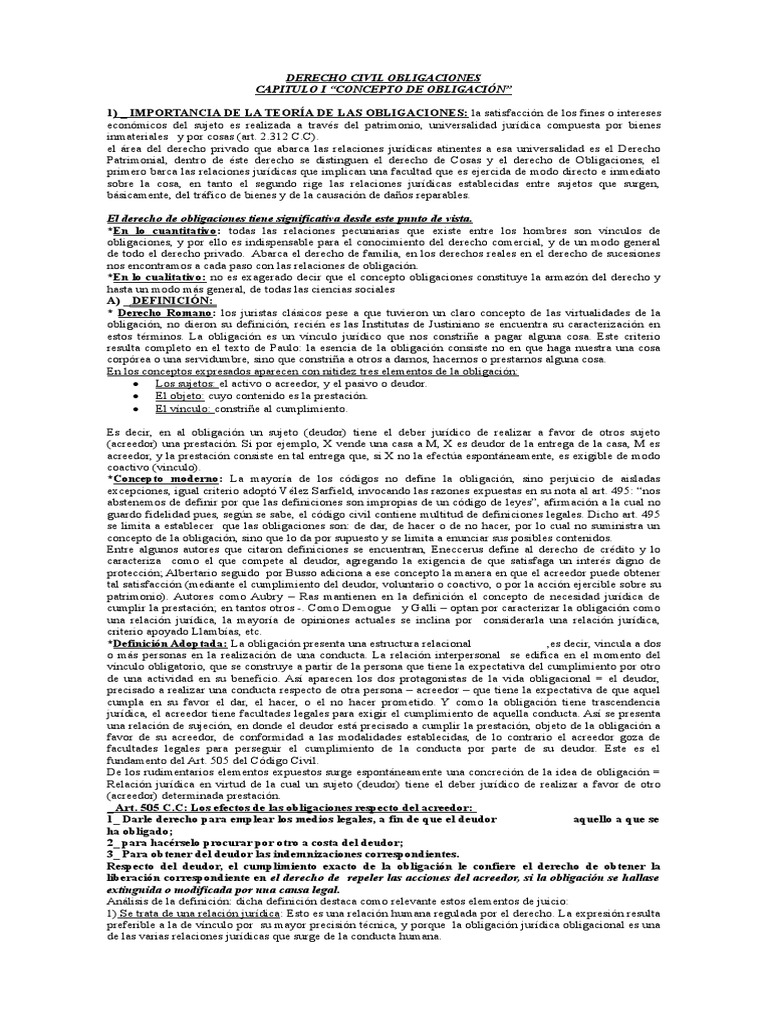 Derecho Civil Obligaciones Completo | PDF | Pagos | Bienes (Ley)