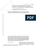 (Or More?) Dimensions of Organizational Commitment: Reexamination of The Affective and Continuance Commitment Scales