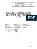 Manual de Calidad de Los Servicios Deportivos de Calidad