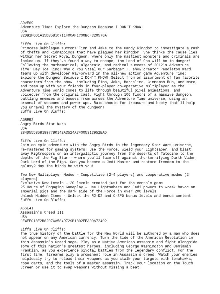 Game Database Pdf Leisure
