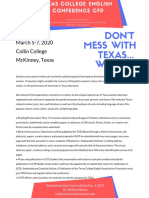 Don'T Mess With Texas... Women: March 5-7, 2020 Collin College Mckinney, Texas