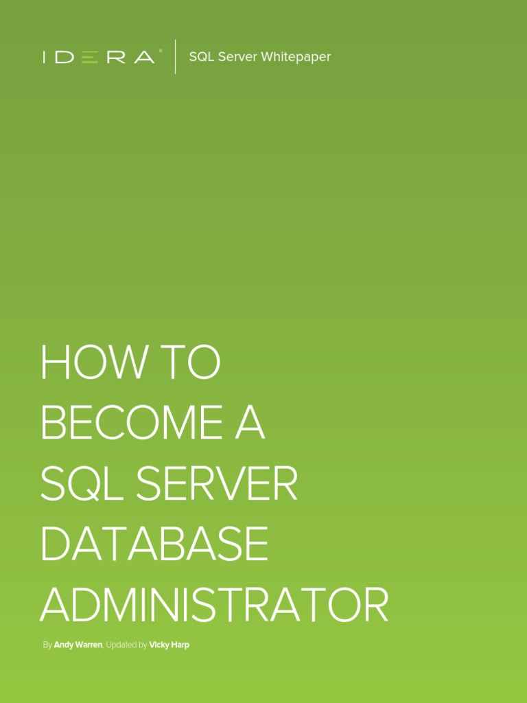 How To Become A DBA | PDF | Microsoft Sql Server | Databases